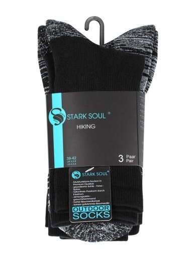 „Stark Soul®“ 3 porų unisex žygio kojinės su paminkštintu padu, juodos, 35-47 „Stark Soul®“ 3 porų unisex žygio kojinės su paminkštintu padu, juodos, 35-47